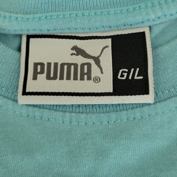 PUMA Vintage Tee Women's Size L Y2K Tee Made in Canada Blue T-shirt - Picture 3 of 10